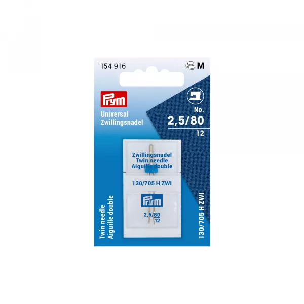 Prym Doppel-Nähmaschinennadel "Universal", 130/705, 80/2,5mm Prym Doppel-Nähmaschinennadel "Universal", 130/705, 80/2,5mm