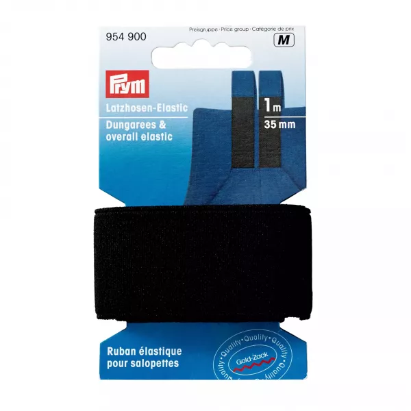 Latzhosen-Elastic 35mm, schwarz