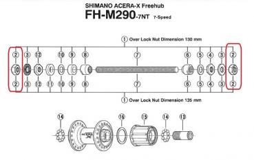 SECHSKANTMUTTER M10x1, SHIMANO, SW15, GLANSVERZINKT