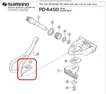 PEDALHAKENMUTTER SHIMANO PD-A450, 1-PAAR