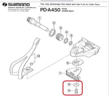 PEDALHAKENSCHRAUBE SHIMANO PD-A450, 1-PAAR