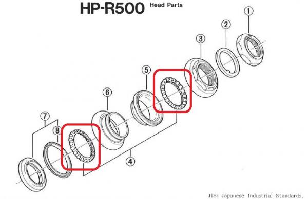 KUGELHALTER-SET SHIMANO HP-R500, 1"