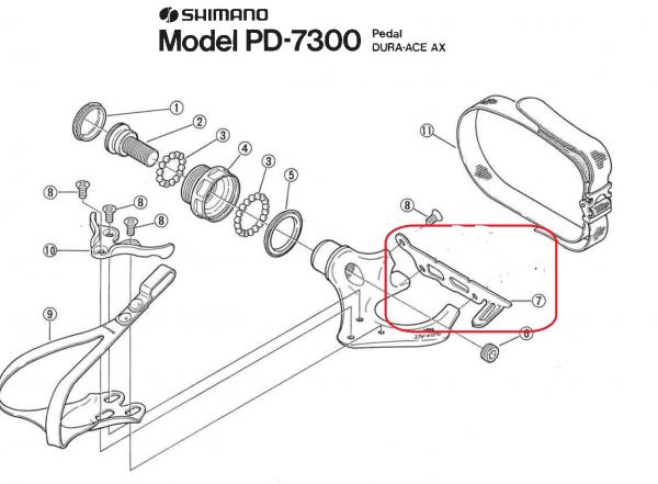 PEDALPLATTE SHIMANO PD-7300, LINKS