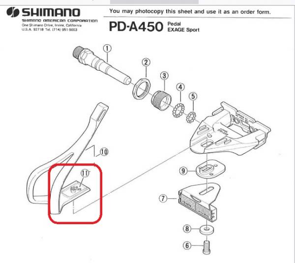 PEDALHAKENMUTTER SHIMANO PD-A450, 1-PAAR