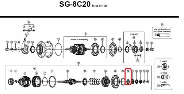 KUGELHALTER SHIMANO P, Ø 28, 3/16"x13